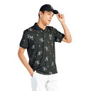 【7/15限定 最大1万Pバック要エントリー&抽選】マンシングウエア(MUNSING WEAR)(メンズ)ゴルフウェア 吸汗速乾 サンスクリーン ペンギン柄 半袖ポロシャツ MG5SHS53M BK00