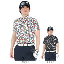 ルコックスポルティフ(lecoqsportif)(メンズ)ゴルフウェア 吸汗速乾 カラーブロックグラフィック 小柄半袖シャツ LG5SHS03M