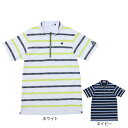 ルコックスポルティフ(lecoqsportif)(メンズ)ゴルフウェア 遮熱 ボーダー柄 ハーフジップ 半袖シャツ LG5SHS80M