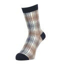 ROSASEN(メンズ)ゴルフ 抗菌防臭 オンブレーチェック レギュラー丈 ソックス 046-42832-098-24AW