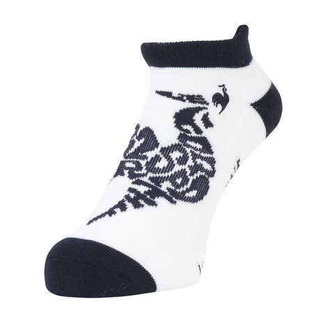 ルコックスポルティフ（lecoqsportif）（メンズ）ゴルフ ロゴジャガードアンクル丈ソックス QGBWJB07 WH00