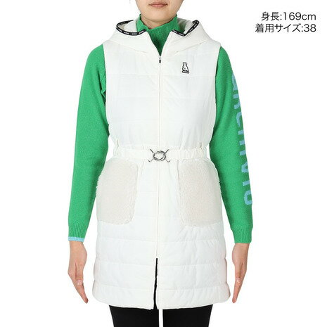 【11/16 23:59まで 全商品最大P10倍要エントリー】アルチビオ（archivio）（レディース）ゴルフウェア アウター 防風 保温 ボアポケット付き中綿ベスト A314204