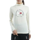 【5%OFFクーポン5/5限定 2点以上購入】トミーヒルフィガー（TOMMY HILFIGER）（レディース）ゴルフウェア 発熱 サークルロゴ ハイネック長袖シャツ THLA283-WHT