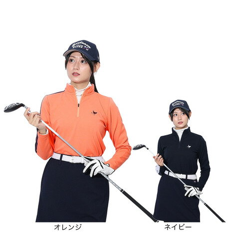 クランク（CLUNK）（レディース）ゴルフウェア 吸湿発熱 ハイネックハーフジップシャツ CL5SUG07