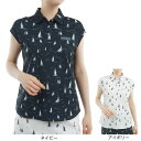 【7/15限定 最大1万Pバック要エントリー&抽選】トミー ヒルフィガー ゴルフ(TOMMY HILFIGER GOLF)(レディース)ゴルフウェア UVカット 半袖 ヨットプリント フレンチスリーブシャツ THLA520