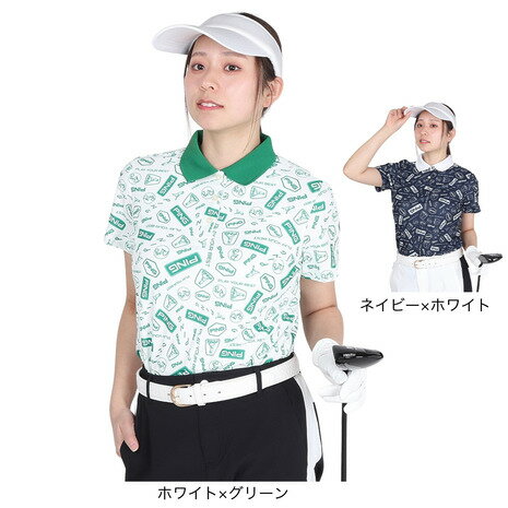 【最大1万Pバック エントリー＆抽選 11/18限定】ピン（PING）（レディース）ゴルフウェア 総柄プリント 半袖ポロシャツ 622-5160208