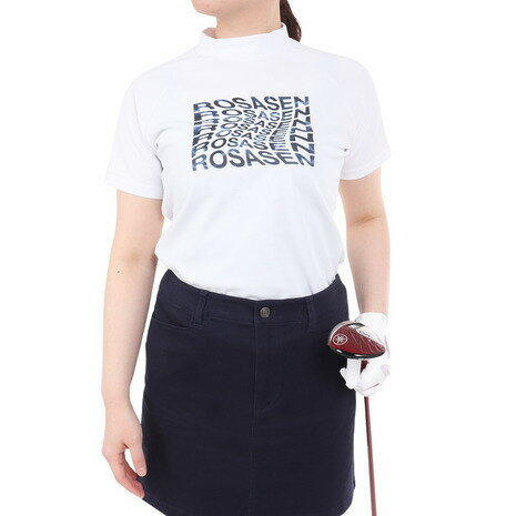 ROSASEN（レディース）ゴルフウェア 吸水速乾 テクニスタカノコ半袖モックネック 045-21241