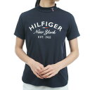 【5%OFFクーポン5/5限定 2点以上購入】トミーヒルフィガー（TOMMY HILFIGER）（レディース）ゴルフウェア 半袖 アーチロゴ モックネックシャツ THLA312-NVY