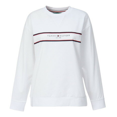 トミーヒルフィガーゴルフ（TOMMY HILFIGER GOLF）（レディース）ゴルフウェア 防風 フロントロゴ 長袖スウェットシャツ THLA560-WHT