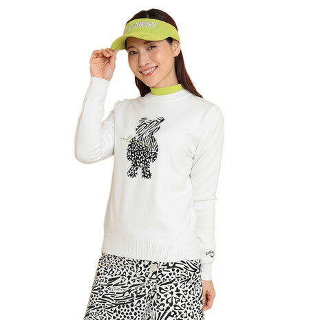 キャロウェイ（CALLAWAY）（レディース）ゴルフウェア 保温 ベアジャカードクルーネックニット C24218205-1030