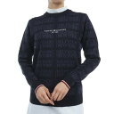 トミー ヒルフィガー ゴルフ(TOMMY HILFIGER GOLF)(レディース)ゴルフウェア ジャカード クルーネックセーター THLA466-NVY