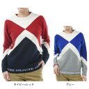 【5%OFFクーポン5/5限定 2点以上購入】トミーヒルフィガー（TOMMY HILFIGER）（レディース）ゴルフウェア スフレタッチ パネルクルーセーター THLA378