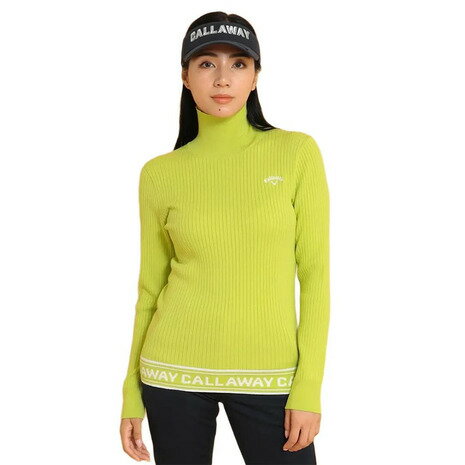 キャロウェイ（CALLAWAY）（レディース）ゴルフウェア 長袖ハイネックプレーンニット C24218202-1130