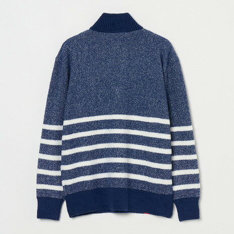 ROSASEN（レディース）ゴルフウェア 長袖 ハーフジップ ボーダーニット 045-14013-25AW