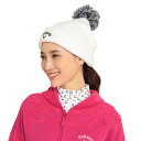 【7/18限定 最大1万Pバック要エントリー&抽選】キャロウェイ(CALLAWAY)(レディース)ゴルフ ニット帽 梵天付き リブ編みベーシックビーニー C23291220-1030