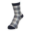 ROSASEN(レディース)ゴルフ 抗菌防臭 オンブレーチェック レギュラー丈 ソックス 046-42862-098-24AW