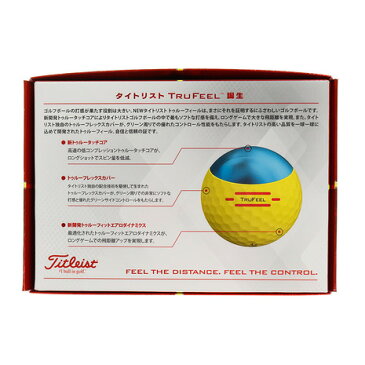 タイトリスト（TITLEIST） ゴルフボール 19 TRUFEEL T6134S-J イエロー 1ダース(12球) （Men's）