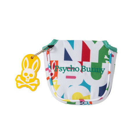 【1,500円OFFクーポン 5/20限定 2万円以上購入】サイコバニー（Psycho Bunny）（メンズ、レディース）ゴルフ パター用 ヘッドカバー マレット型 ARTLOGO PBMG3SH6-ホワイト