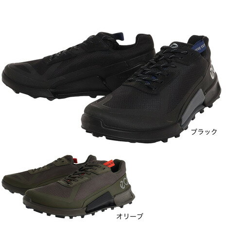 エコー（ecco）（メンズ）スニーカー BIOM 2.1 X COUNTRY ブラック オリーブ 82283451052 82283451179 通勤 通学 普段履き ビックロゴ ゴアテックス