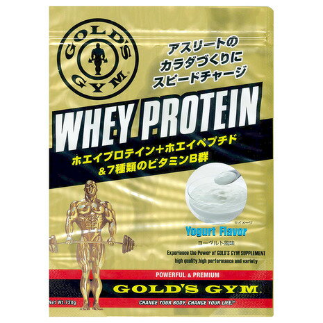 【1,500円OFFクーポン 5/20限定 2万円以上購入】ゴールドジム（GOLD'S GYM）（メンズ、レディース）ホエイプロテイン ホエイペプチド 7種類のビタミンB群 ヨーグルト風味 720g F5372 計量スプーン付