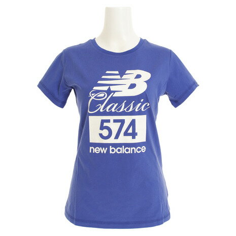 ニューバランス(newbalance) 多少の傷汚れありの為大奉仕 Tシャツ半袖574AWT81569BUEオンライン価格(レデ