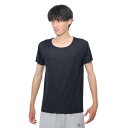 クー(Coo.)(メンズ)ドライプラスクール クルーネック半袖シャツ 891CO4GC0006 BLK 冷感 黒