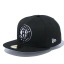 ニューエラ(NEW ERA)(メンズ、レディース)帽子 キャップ 59FIFTY ブルックリン・ネッツ ブラック×チームカラー 14525229 57.7cm-...