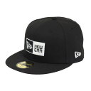 【7/18限定 最大1万Pバック要エントリー&抽選】ニューエラ(NEW ERA)(メンズ、レディース)キャップ 59FIFTY ボックスロゴ ブラック×ホワイト...