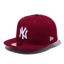 ニューエラ(NEW ERA)(メンズ、レディース)キャップ 59FIFTY ニューヨーク・ヤンキース カーディナル×ホワイト 14525206 帽子 57.7c...