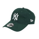 ニューエラ(NEW ERA)(メンズ、レディース)帽子 9TWENTY ニューヨーク ヤンキース ウォッシュドコットン ダークグリーン×ホワイト 1452511...