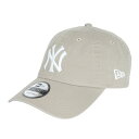 ニューエラ(NEW ERA)(メンズ、レディース)キャップ 9TWENTY ニューヨーク ヤンキース ウォッシュドコットン ぺブル×ホワイト 14525108 ...