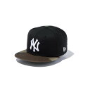 ニューエラ(NEW ERA)(キッズ)キャップ Youth 9FIFTY ニューヨーク ヤンキース ブラック×ホワイト ウッドランドカモバイザー 1452453...