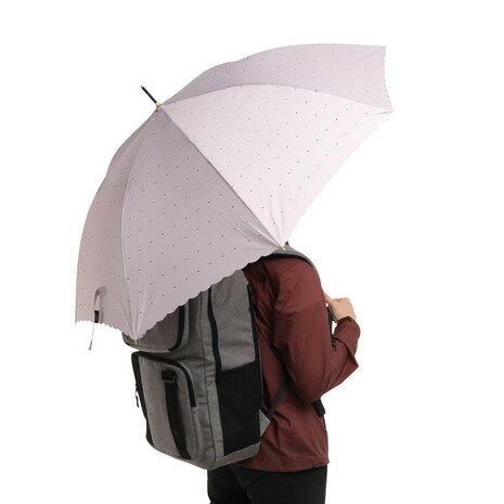 ナチュラルベーシック(Natural Basic)(レディース)雨傘 スクエアドット 長傘 パープル 710-007 60cm
