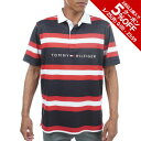 【3/25 24h限定 エントリー＆対象3店舗買い回りで最大P10倍】トミーヒルフィガー（TOMMY HILFIGER）（メンズ）ゴルフウェア ストライプ 半袖ラガーシャツ THMA302-NVY