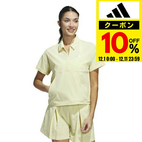 【10％クーポン！12/11 01:59まで】アディダス（adidas）（レディース）ゴルフウェア ビヨンド ザ コース 撥水 ボックスシルエット 2way半袖シャツ KWH87