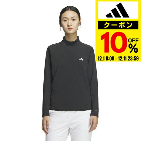 【10％クーポン！12/11 01:59まで】アディダス（adidas）（レディース）ゴルフウェア アディゼロ Frost Guard 保温 キルトコンビネーションハイネック長袖シャツ JWJ91-JM9562 BLK