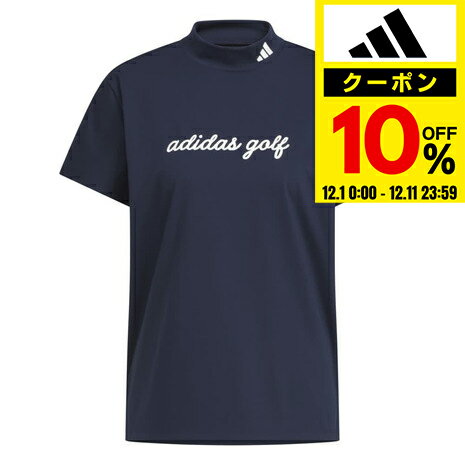 アディダス（adidas）（レディース）ゴルフ HEAT. RDY モックネック 半袖シャツ JWJ93-JM3006 NVY