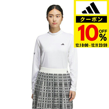 【10％クーポン！12/11 01:59まで】アディダス（adidas）（レディース）ゴルフウェア ジャカード モックネック長袖ポロシャツ JWJ97-JM2996 W
