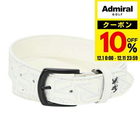 【10％クーポン！12/11 23:59まで】アドミラル ゴルフ（Admiral GOLF）（メンズ）ベルト ユニオンジャックロゴプリント ADMB5BV3-WHT