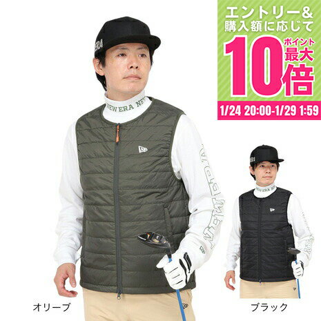 【1/24 20時スタート さらに最大P10倍】ニューエラ（NEW ERA）（メンズ）ゴルフウェア アウター 撥水 保温 ライトインサレーティッドベスト SOLAR SENSOR ブラック 14326427 14326428