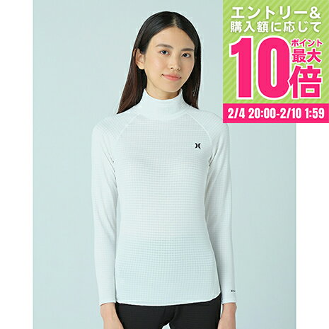 【2/10 1:59まで さらに最大P10倍】ハーレー（HURLEY）（レディース）ゴルフウェア 保温 吸汗速乾 ファントムワッフルインナーモックネック VMI-WIW2322018-WHT