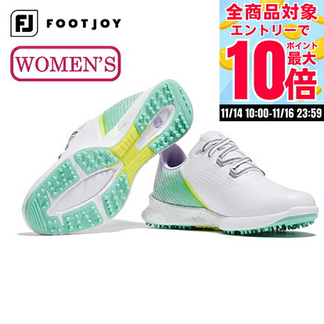 【11/14 10時〜 全商品最大P10倍 要エントリー】フットジョイ（FOOT JOY）（レディース）ゴルフシューズ スパイクレス フューエルフラッシュ 紐 WT/GR 90684