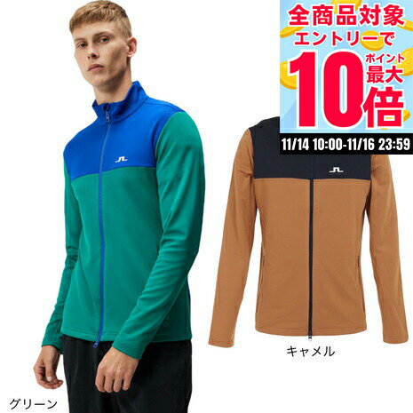 【11/16 23:59まで 全商品最大P10倍要エントリー】J.LINDEBERG（メンズ）ゴルフウェア アウター 吸水速乾 カラーブロックミッドレイヤー 071-59918