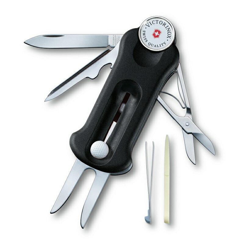 VICTORINOX(ビクトリノックス)公式 ゴルフツールBK 保証付 0.7052.3[日本正規品] ゴルフ マーカー フォーク グリーンフォーク ゴルフグッズ ホールインワン 記念品 折りたたみ ボールマーカー ディボット クリーナー リペア ゴルフ用品 誕生日プレゼント 女友達 男性 女性