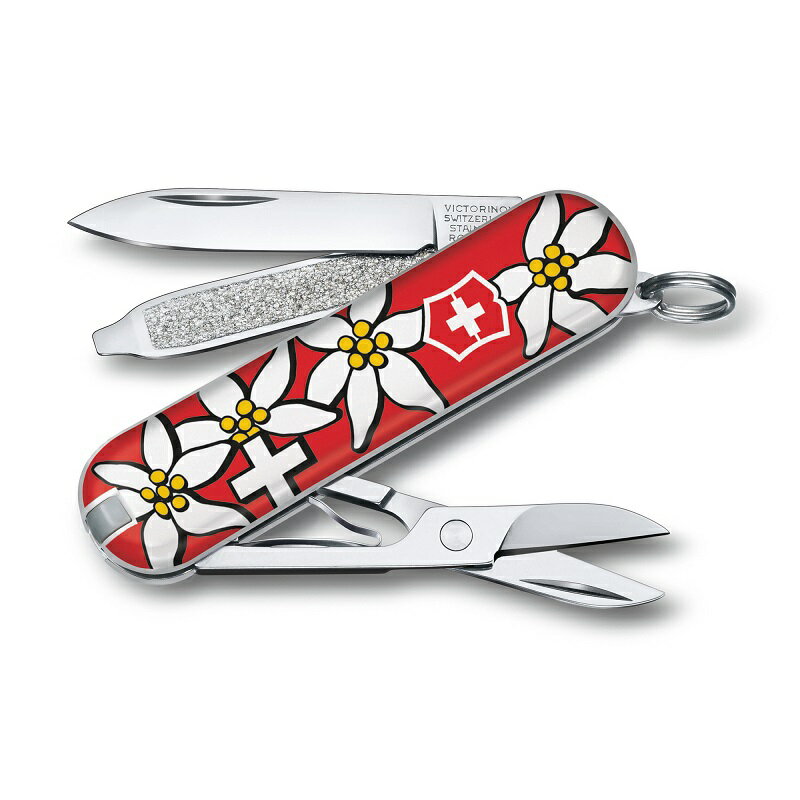 ビクトリノックス VICTORINOX 公式 クラシックSD エーデルワイス柄 正規品 ナイフ キーホルダー 雑貨 文房具 文具 おしゃれ かわいい 北欧 お返...