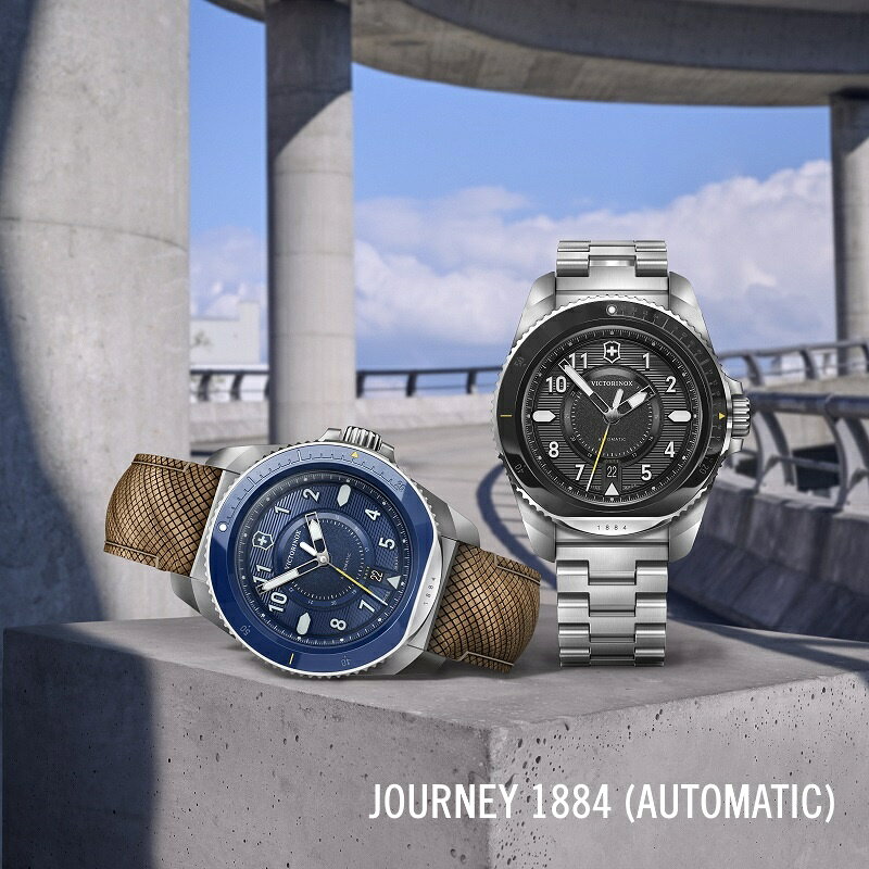 ビクトリノックス 公式 VICTORINOX ジャーニー JOURNEY 1884 オートマチック ブルー【正規品 5年保証】腕時計 メンズ 自動巻き アナログ 時計 防水 かっこいい おしゃれ ウォッチ メタル シルバー バンド ステンレス 記念品 プレゼント 男性 青 242010