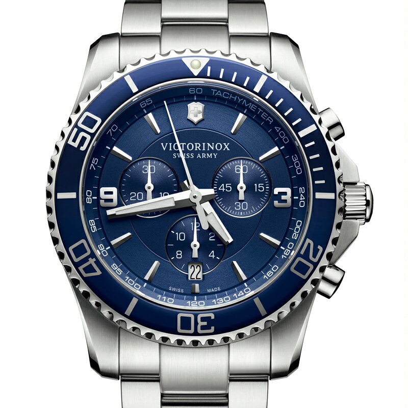 ビクトリノックス VICTORINOX MAVERICK CHRONOGRAPH マーベリック クロノグラフ  時計 腕時計 メンズ 防水 241689 青 クォーツクロノグラフ ステンレススチールブレスレット ブルー