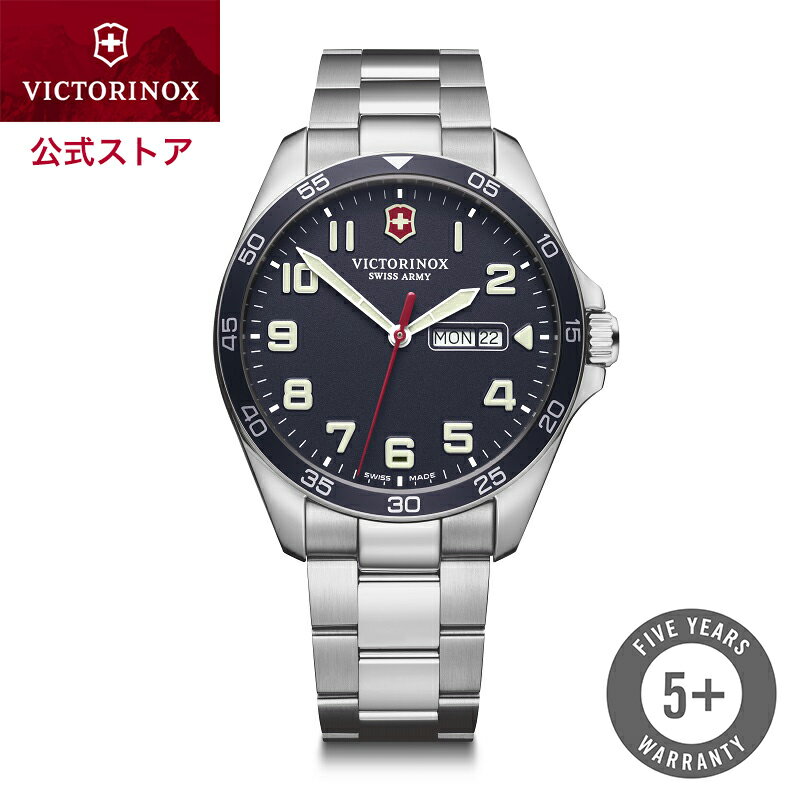 ビクトリノックス 腕時計（メンズ） 【公式】ビクトリノックス VICTORINOX FIELDFORCE フィールドフォース(ブルー)ステンレススチール ブレスレット【日本正規品 保証書付】241851　時計 腕時計 メンズ 防水 ウォッチ　スイス製