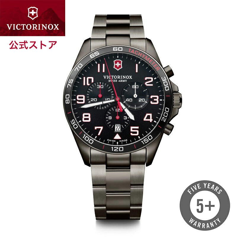 ビクトリノックス 腕時計（メンズ） 【公式限定レビュー特典あり】ビクトリノックス VICTORINOX 公式 FieldForce フィールドフォース スポーツクロノ ブラック 【正規品 5年保証】時計 腕時計 メンズ ブランド 防水 おしゃれ 黒 メタル バンド ギフト プレゼント 男性 10代 20代 30代 40代 50代 誕生日 241890