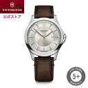 ビクトリノックス VICTORINOX 公式 Alliance アライアンス ホワイト【5年保証 正規品】腕時計 時計 メンズ 防水 おしゃれ 白 人気 大学生 社会人 ビジネス 仕事 スーツ ギフト プレゼント 男性 クリスマス 誕生日 就職祝い レザー 革 ベルト バンド ブラウン 241907(2)